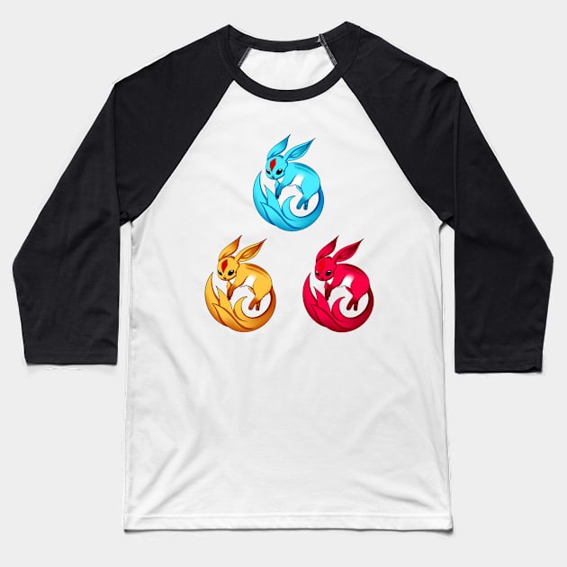 FFXIV Carbuncle Trio Baseball T-Shirt by neniarts